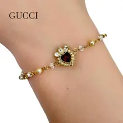 GUCCI グッチ ブレスレット GGマーモント ハート ラインストーンのサムネイル