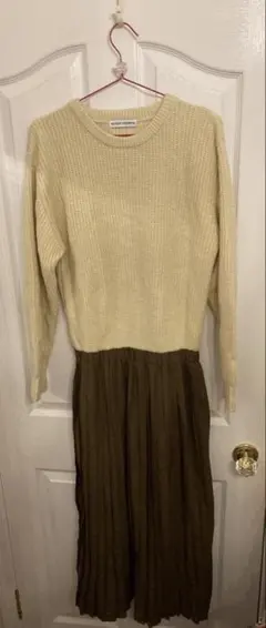 RODEO CROWNS ニットワンピース アイボリー・ブラウン