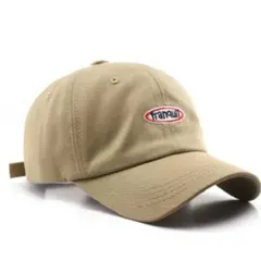 ベージュ ロゴ 帽子 キャップ シンプル 韓国 サイズ調節