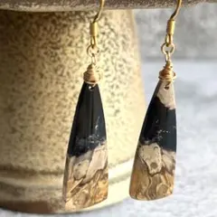 【高品質】パームルートアゲート｜自然美が際立つシックな一点物ピアス