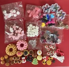 デコパーツ　ミニチュア　まとめ売り　ネイル　ストーン　リボン　スイーツ系