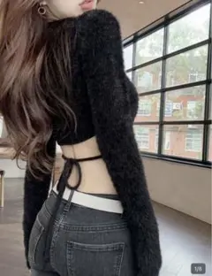 SHEIN レディースセーター背中紐付き