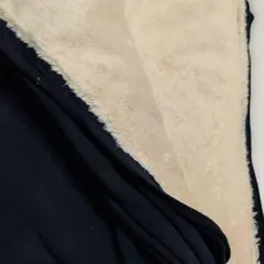 新品未使用■ボア×フリース生地 紺×アイボリー