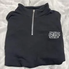 WEGO ブラック ハーフジップパーカー L