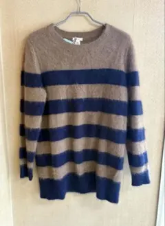 DEMYLEE シャギー　ボーダー　チュニック丈　ニット　セーター