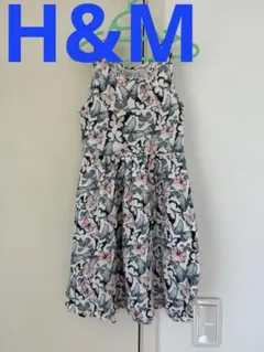 H&M キッズ ノースリーブ 원피스 蝶々柄 110cm