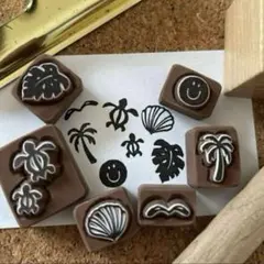 ハワイアンミニはんこセット　消しゴムはんこ