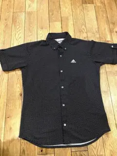adidas 黒白ドット ポロシャツ L