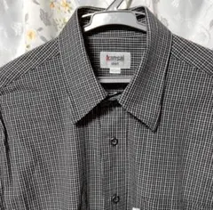☆kansai shirt　半袖シャツ カジュアル　黒系グラフチェック 山喜