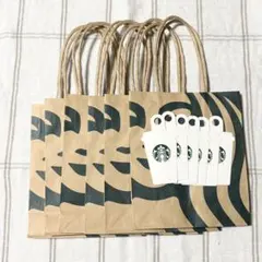 STARBUCKS ショップ袋➕タグ　6枚セット　紙袋 ミニショッパーのサムネイル