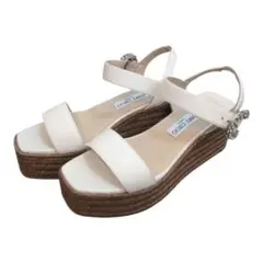 JIMMY CHOO ジミーチュウ レザー ウェッジソールサンダル