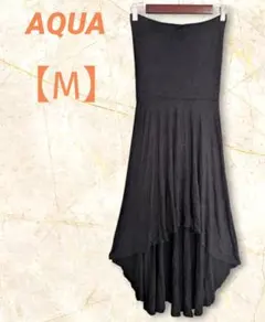 古着　AQUA　ワンピース　【М】　ベアトップ　アシメントリー　ブラック