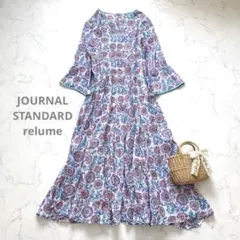 美品✨ジャーナルスタンダード レリューム　バティックフラワートラペーズワンピース