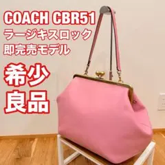 COACH コーチ キスロック フレームバッグ CBR51 ピンク 本革 希少 