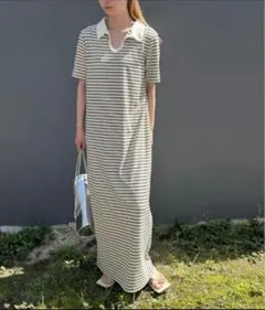 セレクトモカ　ワンピース　リブ　ボーダー　M