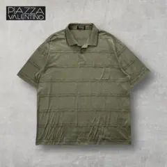 半袖ポロシャツ マルチボーダー ジャージー 薄手 ゆったり 渋色 レトロ LL