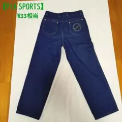 PIA SPORTS ピアスポーツ デニムパンツ W33相当 濃紺 刺繍 ワイドのサムネイル