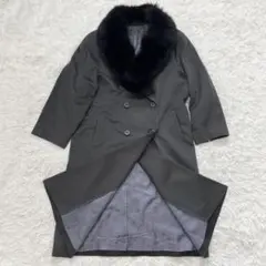 【TAK様　専用】高級カシミヤ100% ロングコート ダブル リアルファー 黒