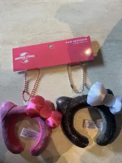 USJ限定　ハローキティ　ペアキーチェーン　ミニカチューシャ　サンリオ　ユニバ