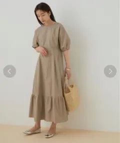ADAM ET ROPE' アダムエロペ＜洗える＞ボリュームスリーブドレス◆のサムネイル