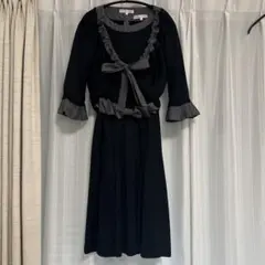 美品　ハナエモリ　ワンピース　ALMA EN ROSE 黒　膝丈 サイズ1のサムネイル