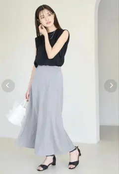 ROP PICNIC サテンスカート　サックス　マットグレーのサムネイル