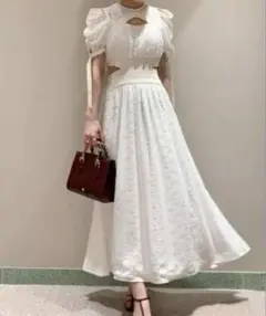 snidel スイッチングデコルテオープンワンピース　0サイズ　定価26000円