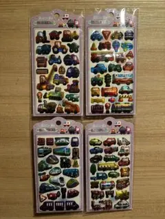 はたらくくるま。ピカピカぷくっとシール交通テーマ4シートセット