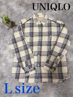 UNIQLO ユニクロ スラブコットンチェックシャツ メンズ L