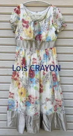希少♡LoisCRAYON ヴィンテージプリントシフォンワンピース