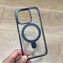 ⭐️iPhone 15 Pro 用 ケース リング付き マグネット搭載 ブルー