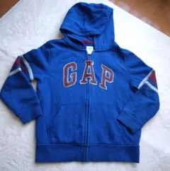 GAP KIDS パーカー 120cm S 裏起毛 フルジップ 青