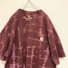 一点物 Carhartt ビッグサイズ タイダイ柄 Tシャツ ワインレッド