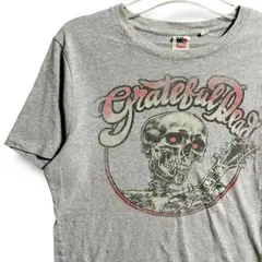 FCJU バンド Tシャツ グレー グレフル グレイトフルデッド スカル ロック