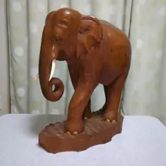木彫り　象　　昭和レトロ　置物