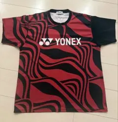 YONEX 波模様 Tシャツ レッド/ブラック