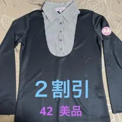 VIVA HEART ストライプ切替襟 長袖ポロシャツ 42美品