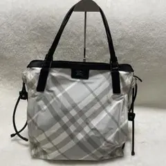 バーバリー トートバッグ A4可能 ナイロン チェック レザー 大きいサイズ