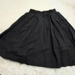美品「HÉLIOPÔLE」フレアスカートブラック系黒系「36」のサムネイル