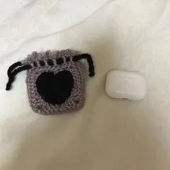 ハートポーチ　ハンドメイド　編み物　AirPodsケース