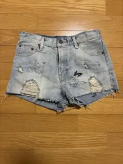 SLYライトブルー ダメージショートパンツ　サイズ2