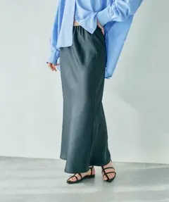 【LEPSIM】ストレッチサテンスカート