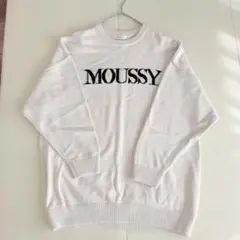 MOUSSY ロゴニット 長袖 ホワイト