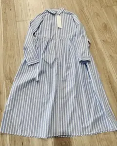 週末値下げ　新品 sm2rhythm ストライプ シャツワンピース サックス