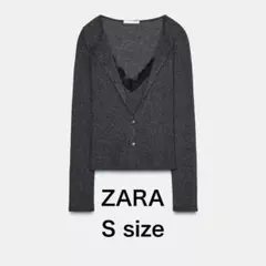 ZARA コンビネーションレーストップジャケット グレー
