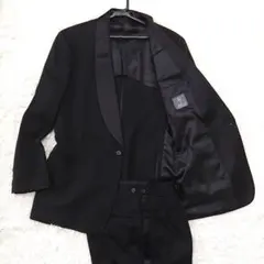 美品 日本製 タキシード アジャスター ネイビー 松尾 結婚式 新郎 