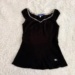 y2k✨バーバリーブルーレーベル　ロゴホース刺繍　ノバチェック　ノースリーブ