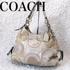 y2k COACH パッチワーク ワンショルダーバッグ　　スエード　レザー