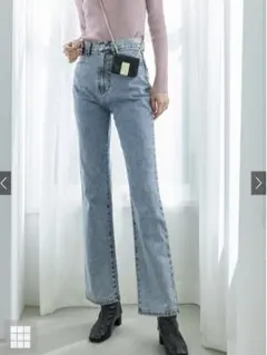 ハイウエストセミフレアデニムパンツ GRL