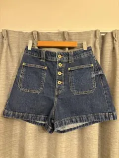 ZARA ハイウエストデニムショートパンツ